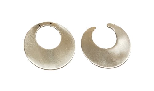 Judy Larson's Disc Cutter Earrings Remodel - , Metalwork, Cutting, Cutting Tool, Cutters, Filing, Finishing, Butane Torch, Soldering, Solder, Put the original piece on top